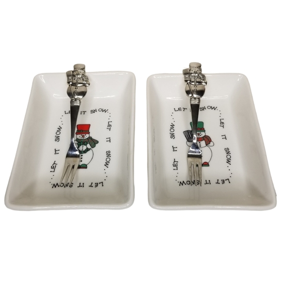 International Silver Company Holiday 4 Piece Relish Set Let it Snow 4.5"x6" - Picture 1 of 7
